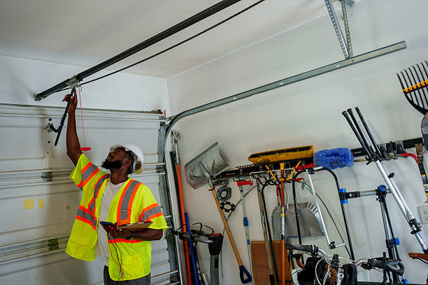 Professional Garage Door Panel Replacement technician working in Faribault, MN